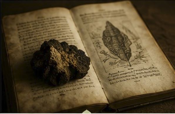 Altes Buch mit Illustration des Zunderschwamms