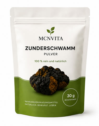 Kleine MCNVITA Zunderschwamm Pulver Nachfüllpackung mit Zunderschwamm